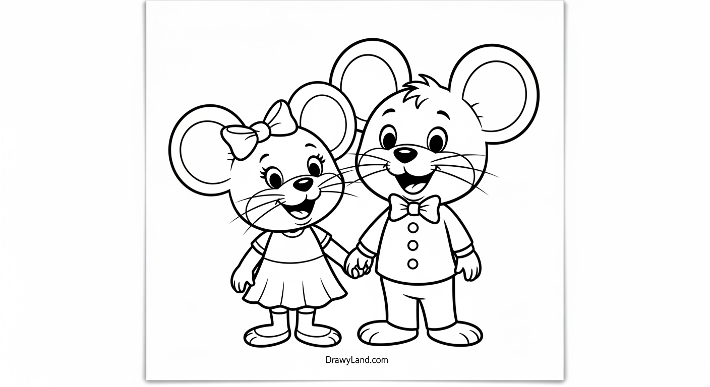 Free Printable Mickey and Minnie Pictures to Color Mickey and Minnie pictures to color for kids