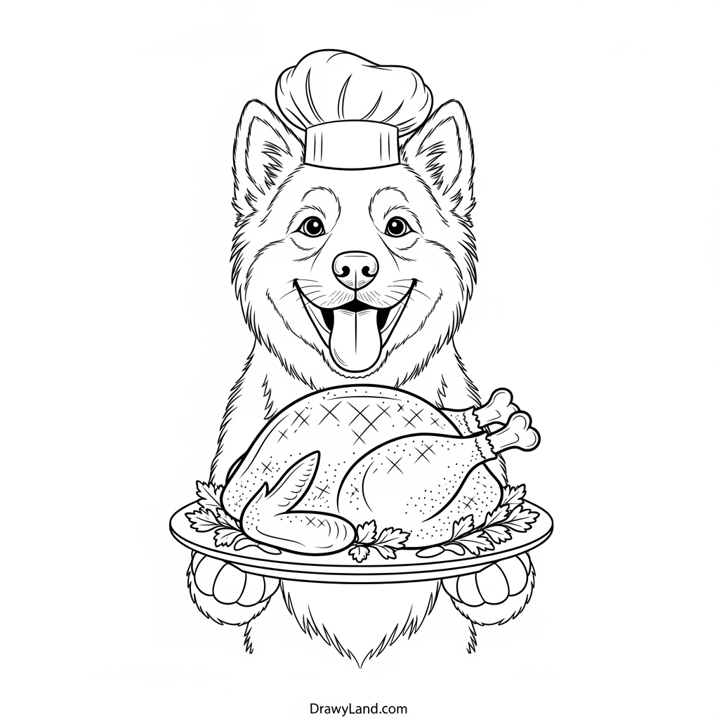Free Printable Mickey Mouse Thanksgiving Coloring Pages Goofy cooking Thanksgiving dinner coloring printable