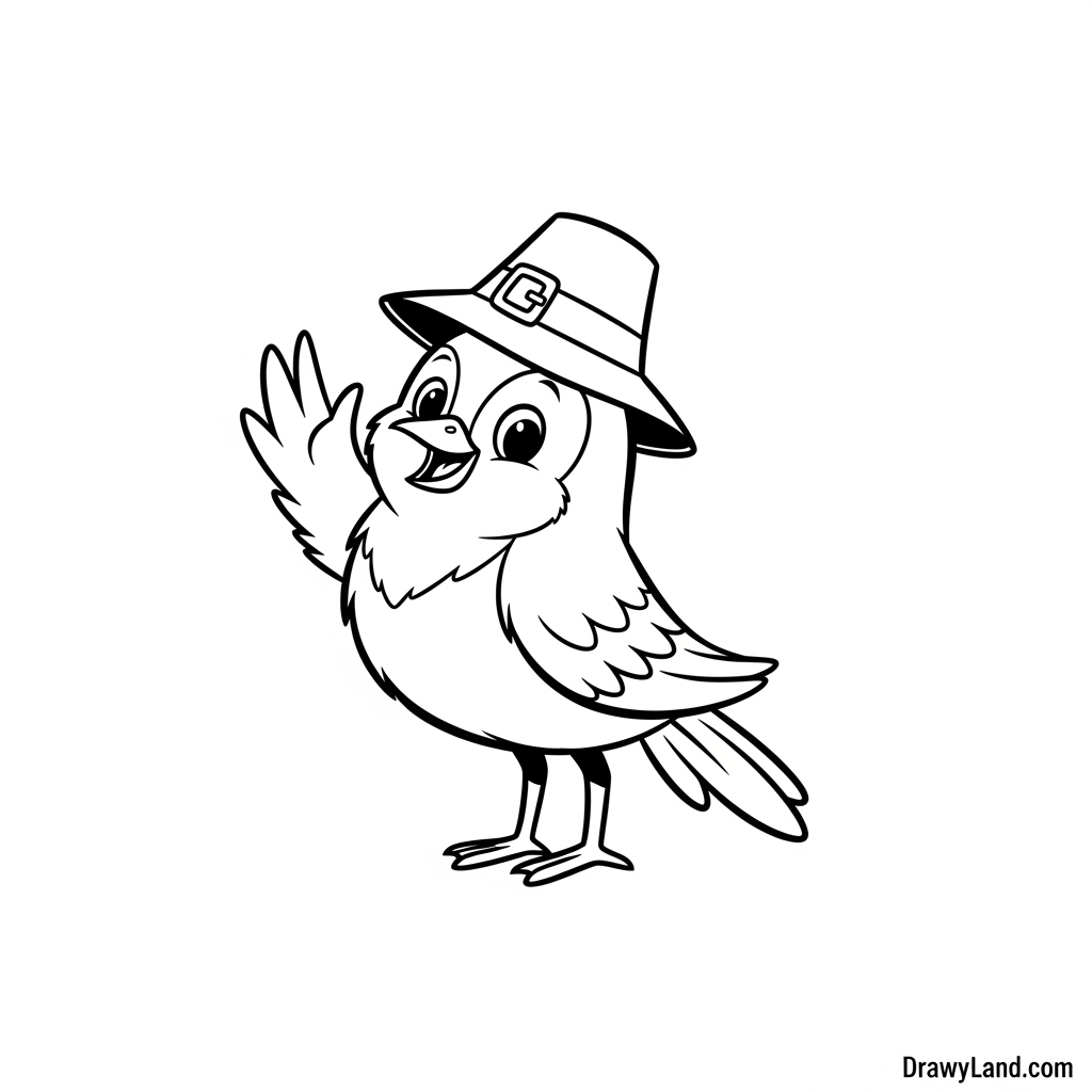 Free Printable Mickey Mouse Thanksgiving Coloring Pages Easy Mickey Mouse pilgrim coloring sheet for toddlers