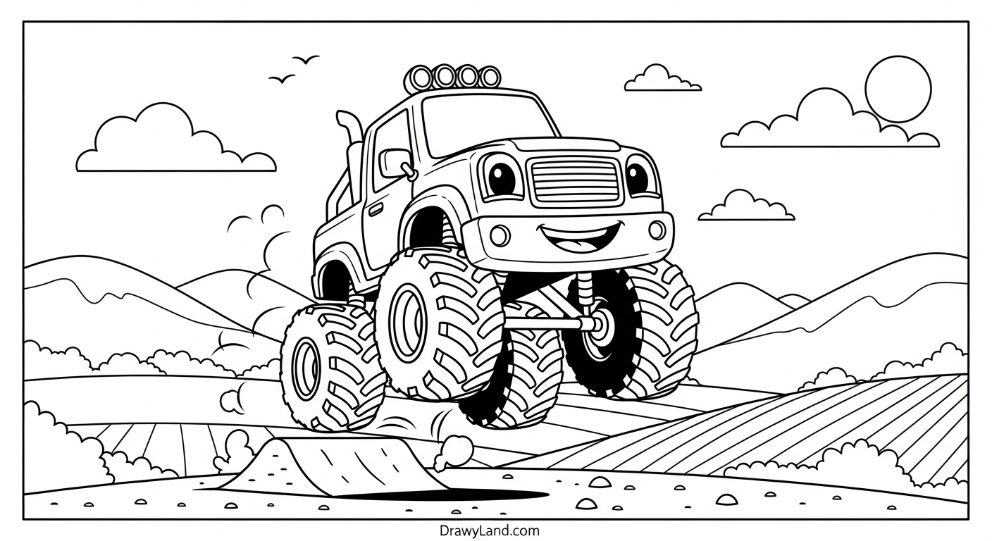 Free Printable Monster Truck Coloring Sheets for Kids Grave Digger monster truck coloring page outline