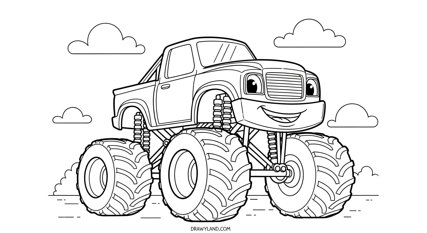 Free Printable Monster Truck Coloring Sheets for Kids monster truck crushing cars coloring page for children