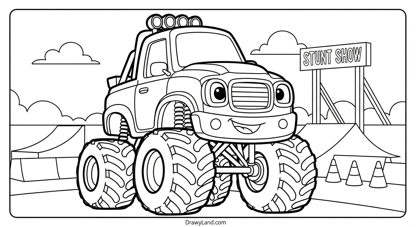 Free Printable Monster Truck Coloring Sheets for Kids monster truck printouts with big wheels