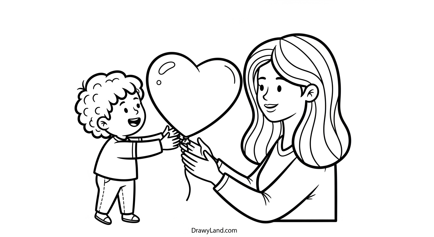 Free Printable Mother's Day Coloring Images Happy Mother's Day coloring images with flowers and hearts