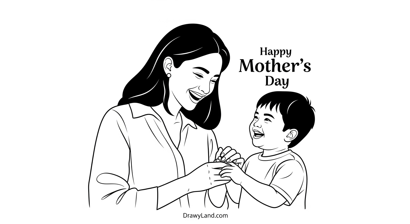 Free Printable Mother's Day Coloring Images Happy Mother's Day coloring sheet for Grandma