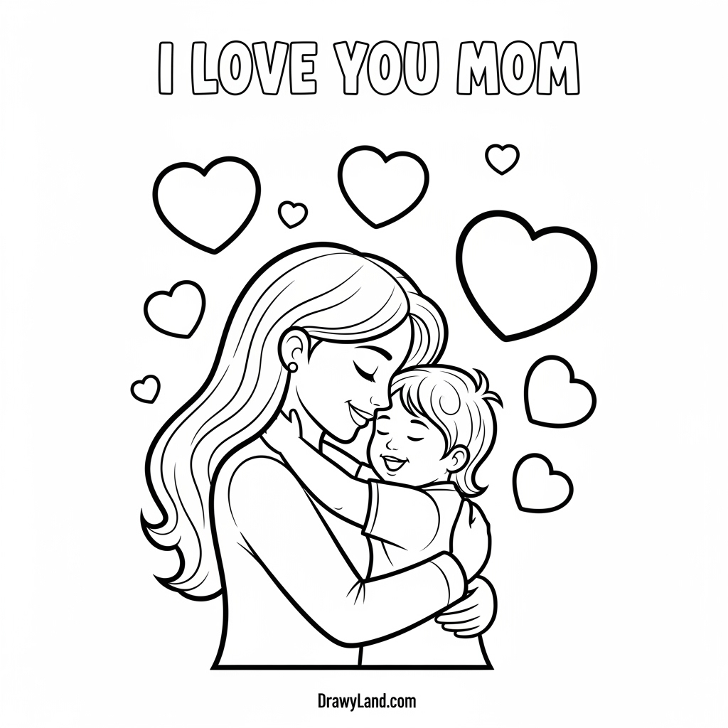 Happy Mother's Day coloring sheets in a printable pdf