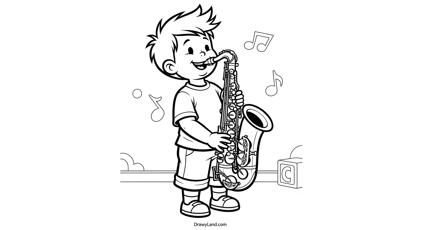 Free Printable Music Band Coloring Pages for Little Rockstars A preschool music band coloring page featuring musical notes
