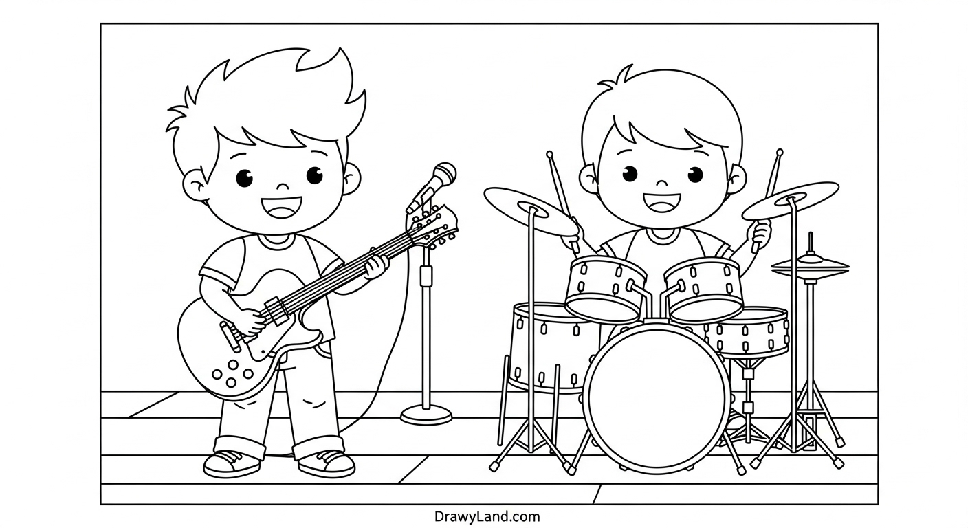 Free Printable Music Band Coloring Pages for Little Rockstars music band coloring pages 7