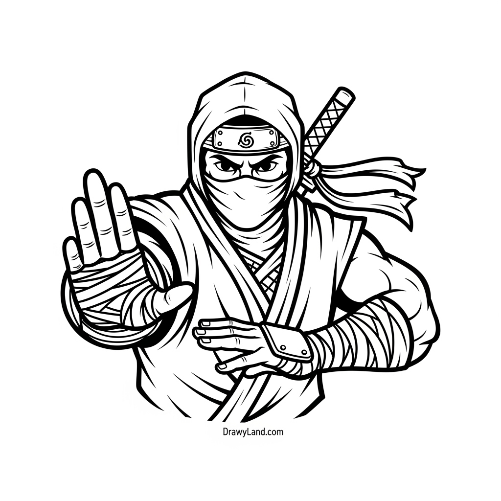 Free Printable Ninjas Coloring Pages easy ninja coloring page for toddlers