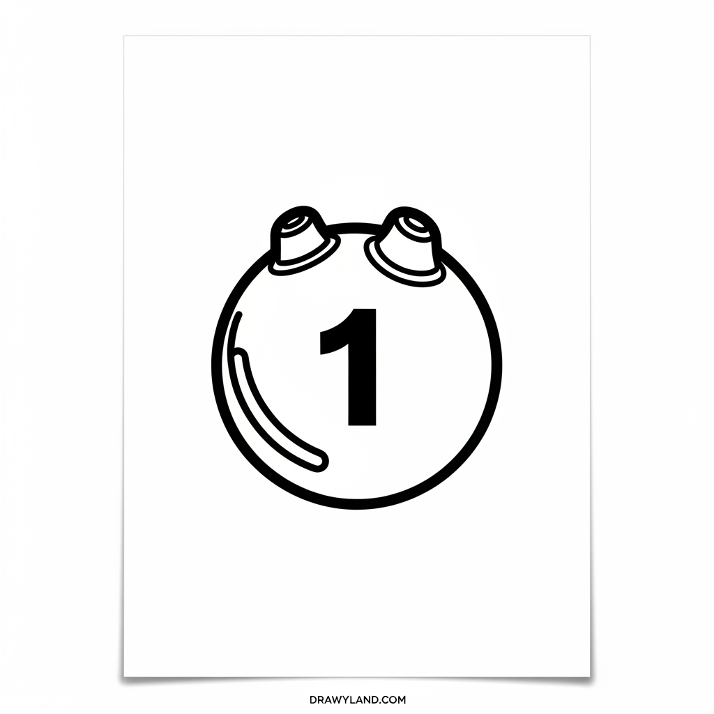 Creative number 1 coloring sheet for preschool