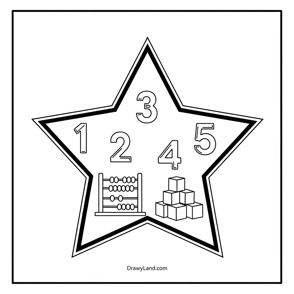 First birthday coloring sheet with the number one