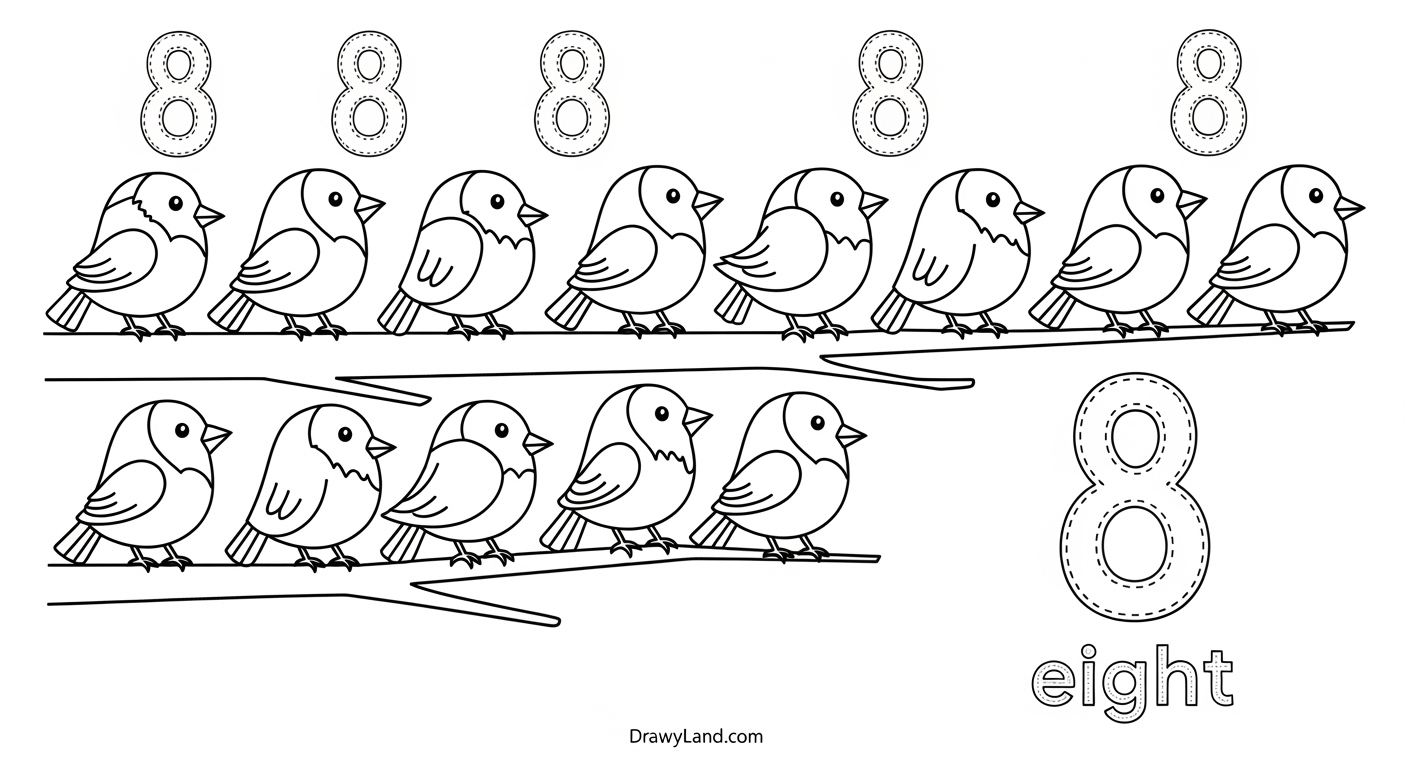 Free Printable Number 8 Coloring Pages number 8 coloring 7
