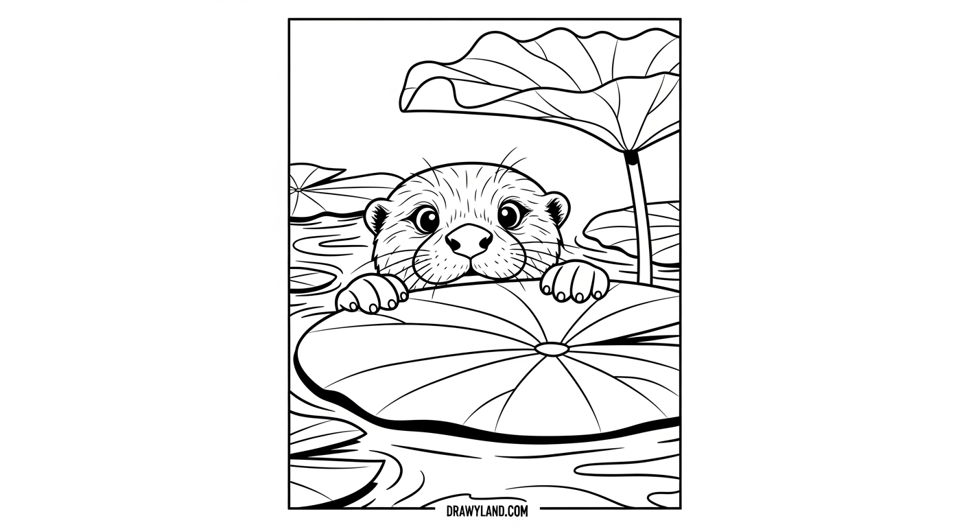 Delightful Otter Coloring Page: Free & Printable for Kids north american river otter coloring picture