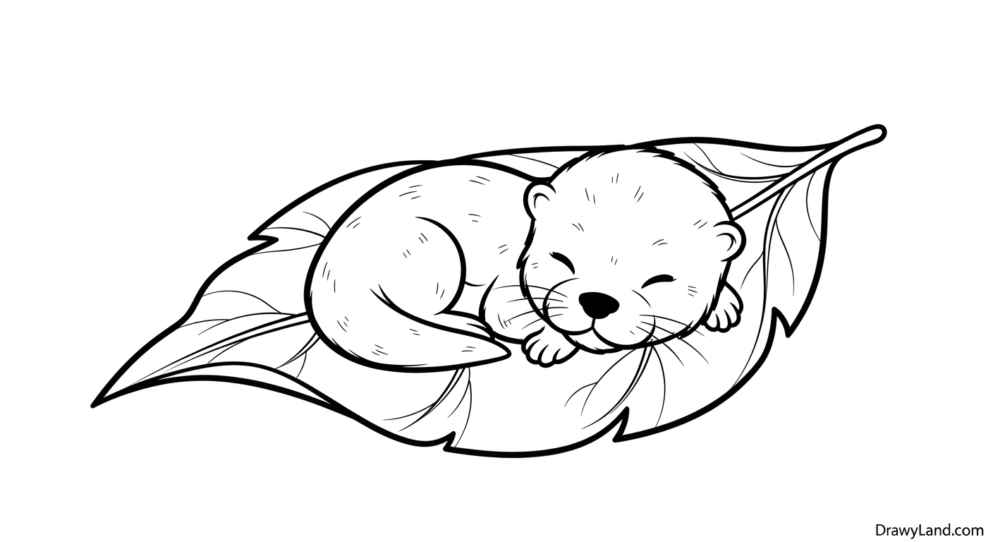 Delightful Otter Coloring Page: Free & Printable for Kids free printable otter family coloring page