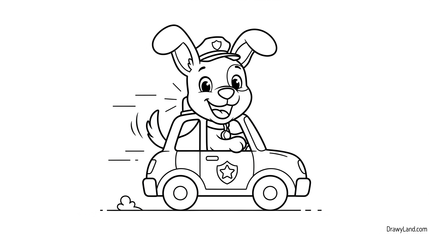 Free Printable Paw Patrol Coloring Pages for Kids Easy Chase Paw Patrol coloring page for toddlers