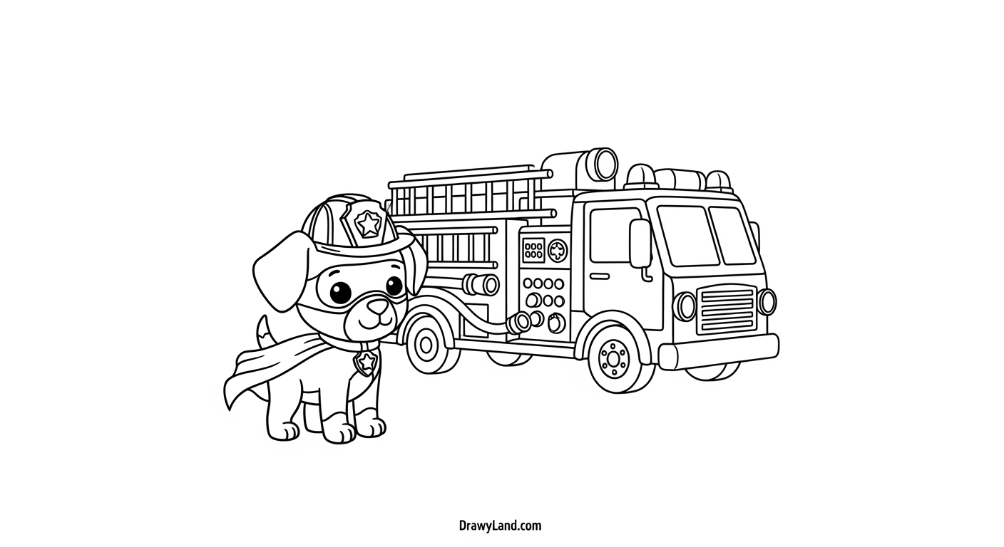 Free Printable Paw Patrol Coloring Pages for Kids The Paw Patrol team ready for action in a free printable coloring page