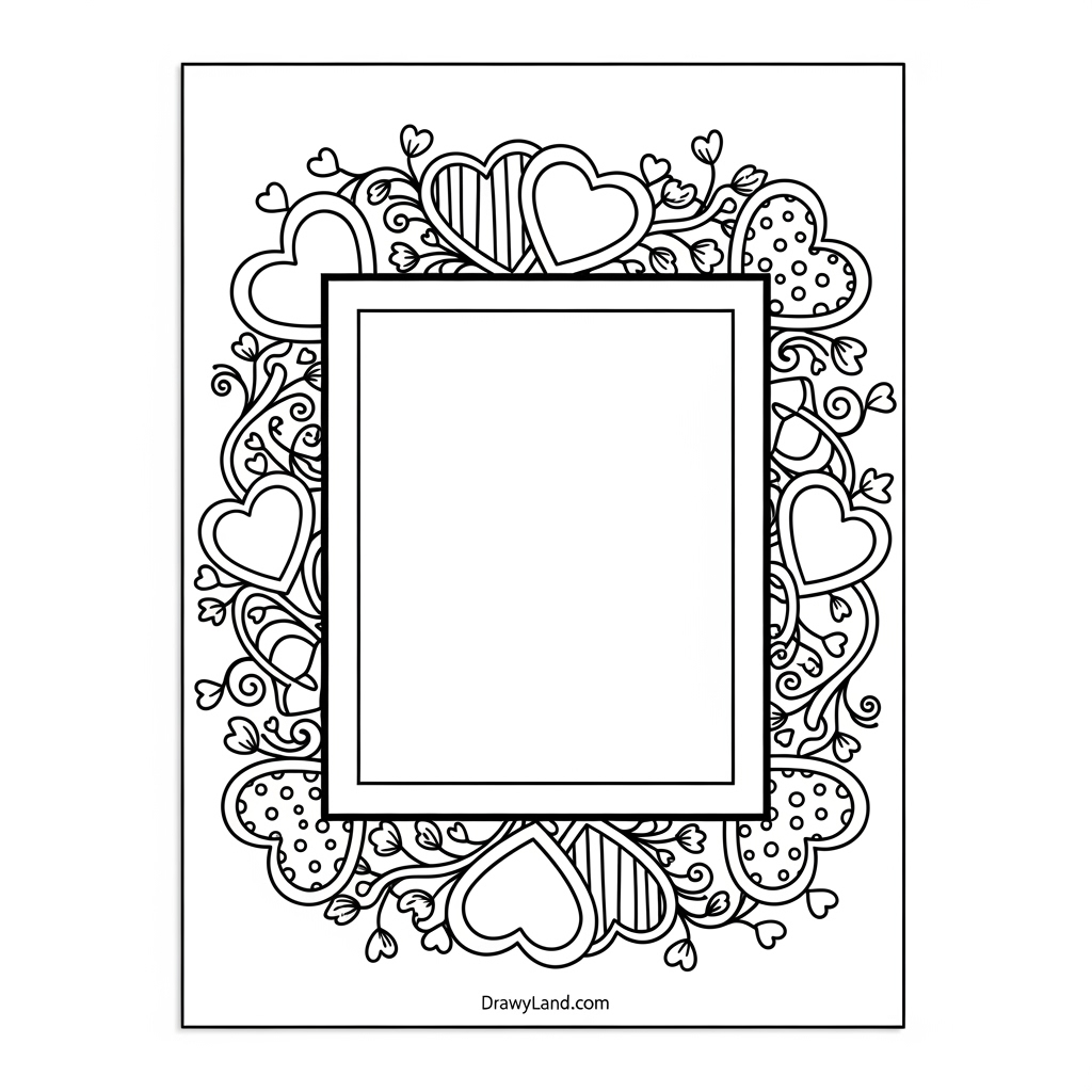 Cute animal frame coloring sheet for kids to print