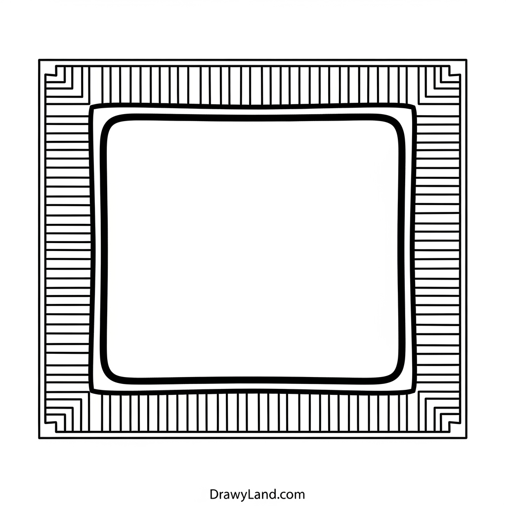 A finished photo frame coloring design used as classroom decoration