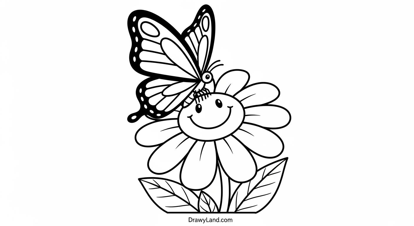 Free Printable Pictures to Color of Flowers and Butterflies pictures to color of flowers and butterflies 15