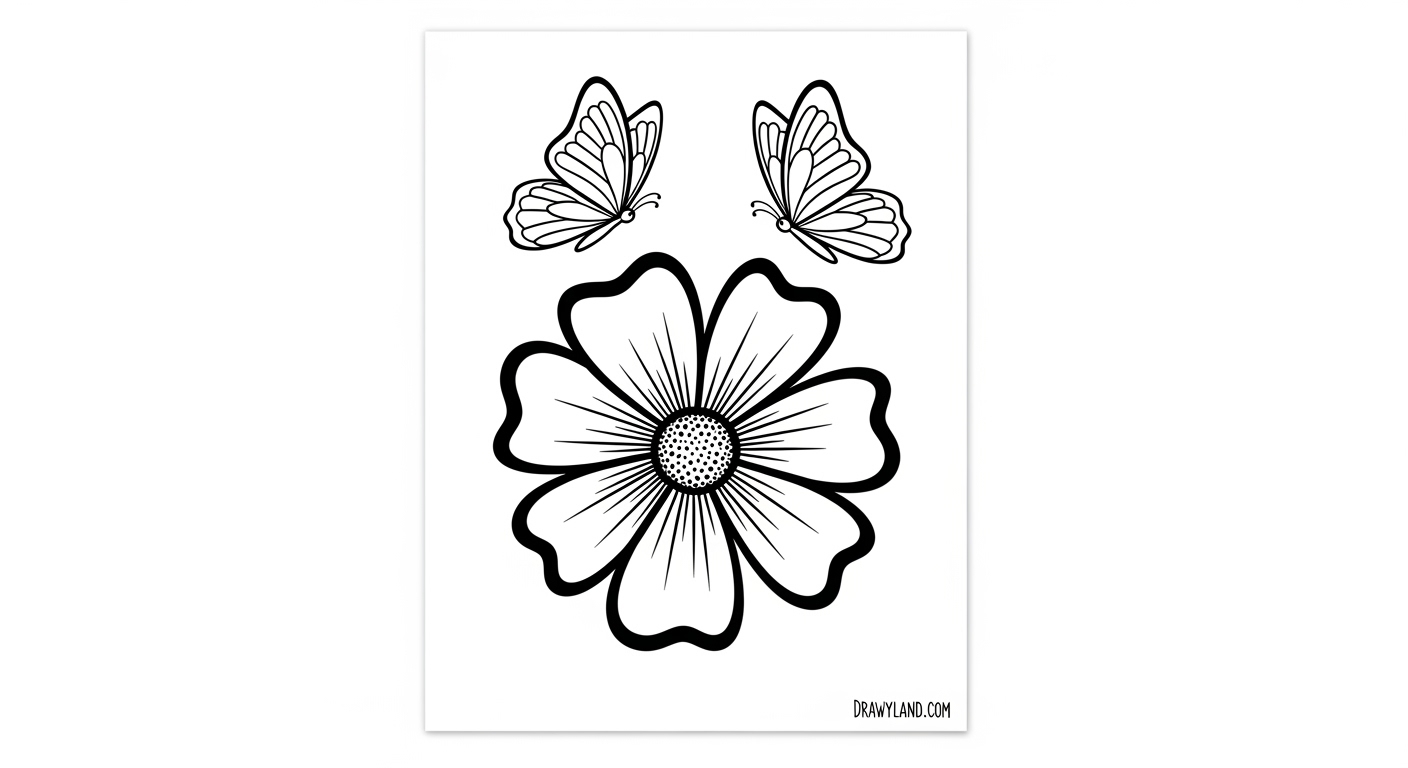 Free Printable Pictures to Color of Flowers and Butterflies monarch butterfly on a sunflower picture to color