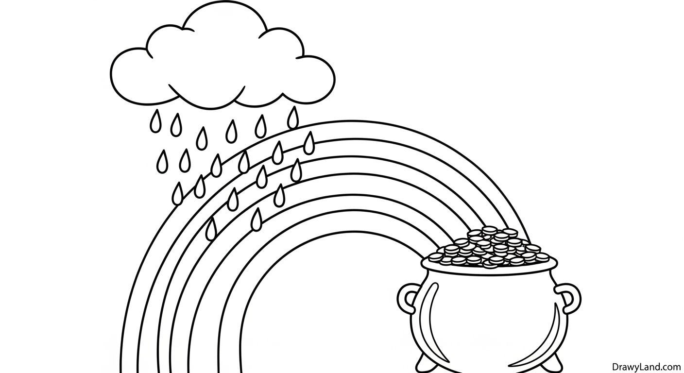 Free Printable Pot of Gold Coloring Page pot of gold and shamrock coloring sheet printable