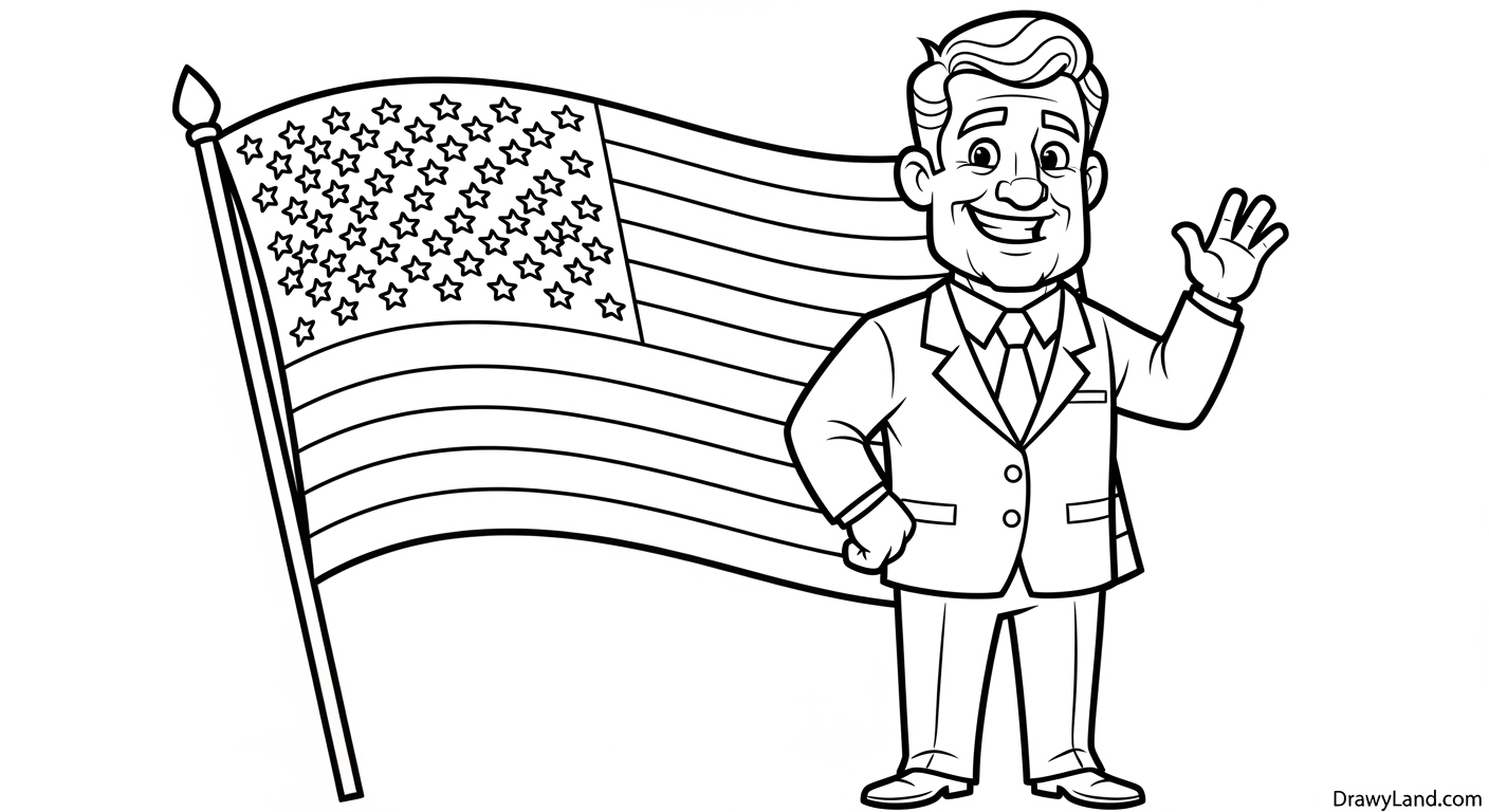 Free Printable President Coloring Pages for Kids Easy Presidents Day coloring pages for preschoolers