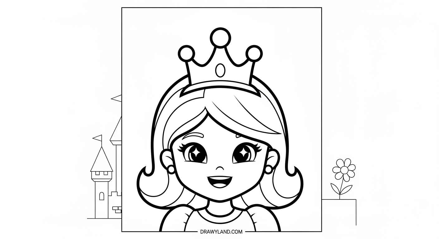 Free Printable Princess Images to Color beautiful princess images to color in a flowing gown