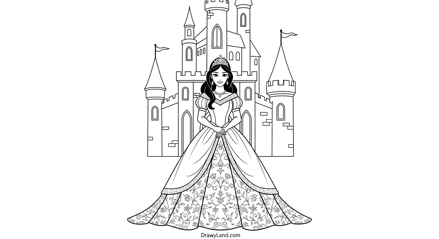 Free Printable Princesses Coloring Pages princess castle coloring pages free printable sheet