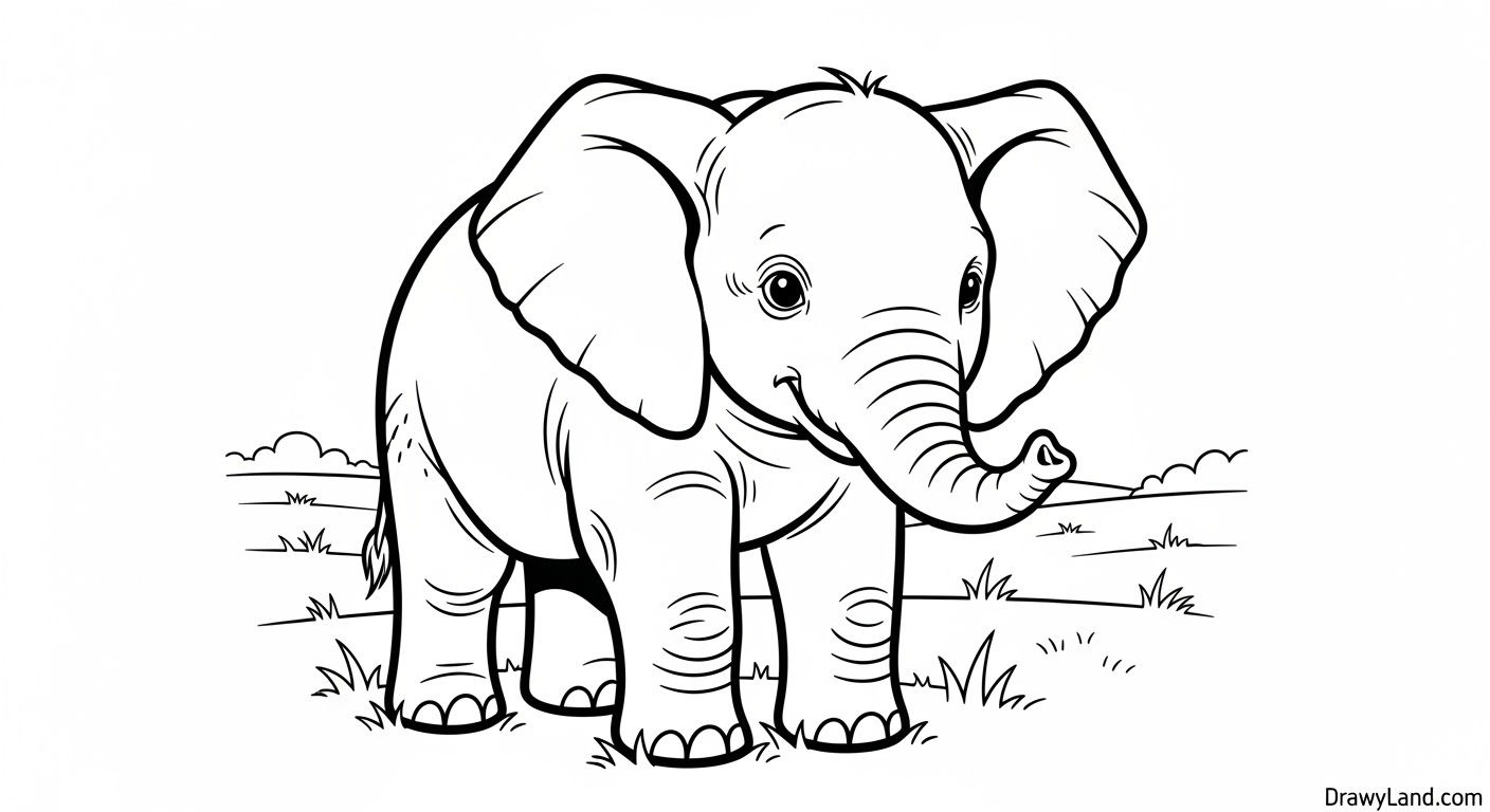Free Printable Animal Coloring Pages for Kids Cute baby elephant printable animal coloring pages for adults