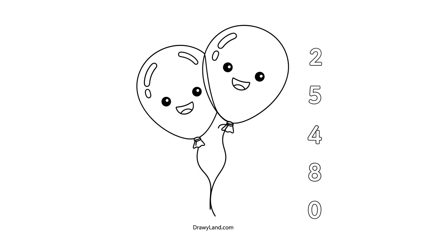 Free Printable Color Numbers Pages for Preschoolers A friendly number two character with two stars to color.