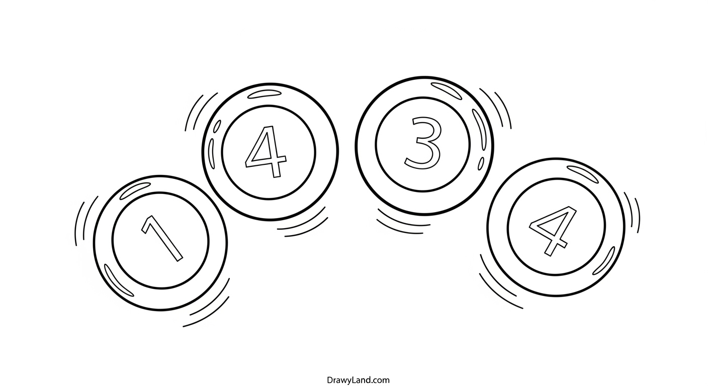 Free Printable Color Numbers Pages for Preschoolers A large, easy-to-color number four surrounded by four flowers.
