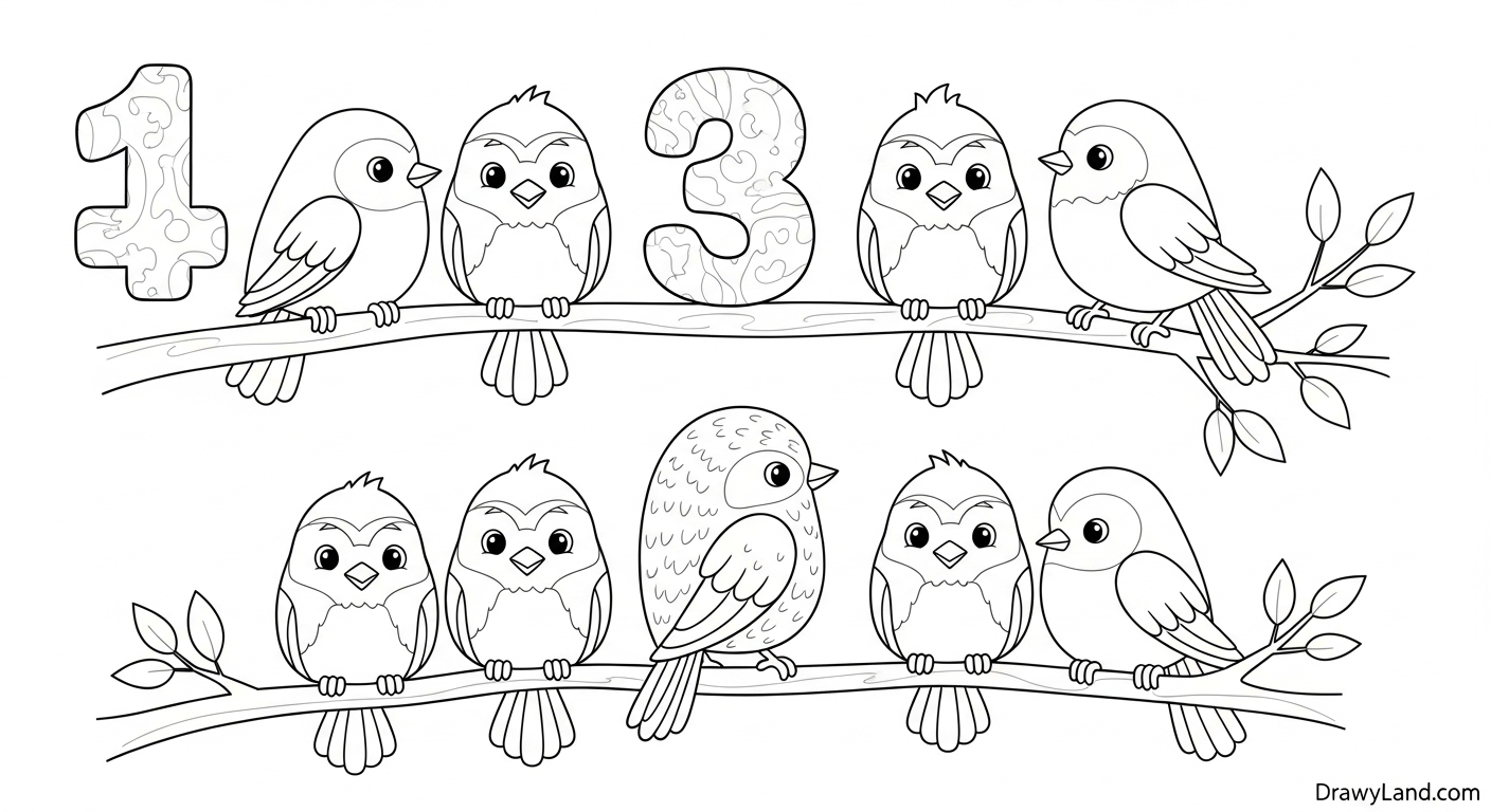 Free Printable Color Numbers Pages for Preschoolers An adorable number eight coloring page with eight sweet ice cream cones.