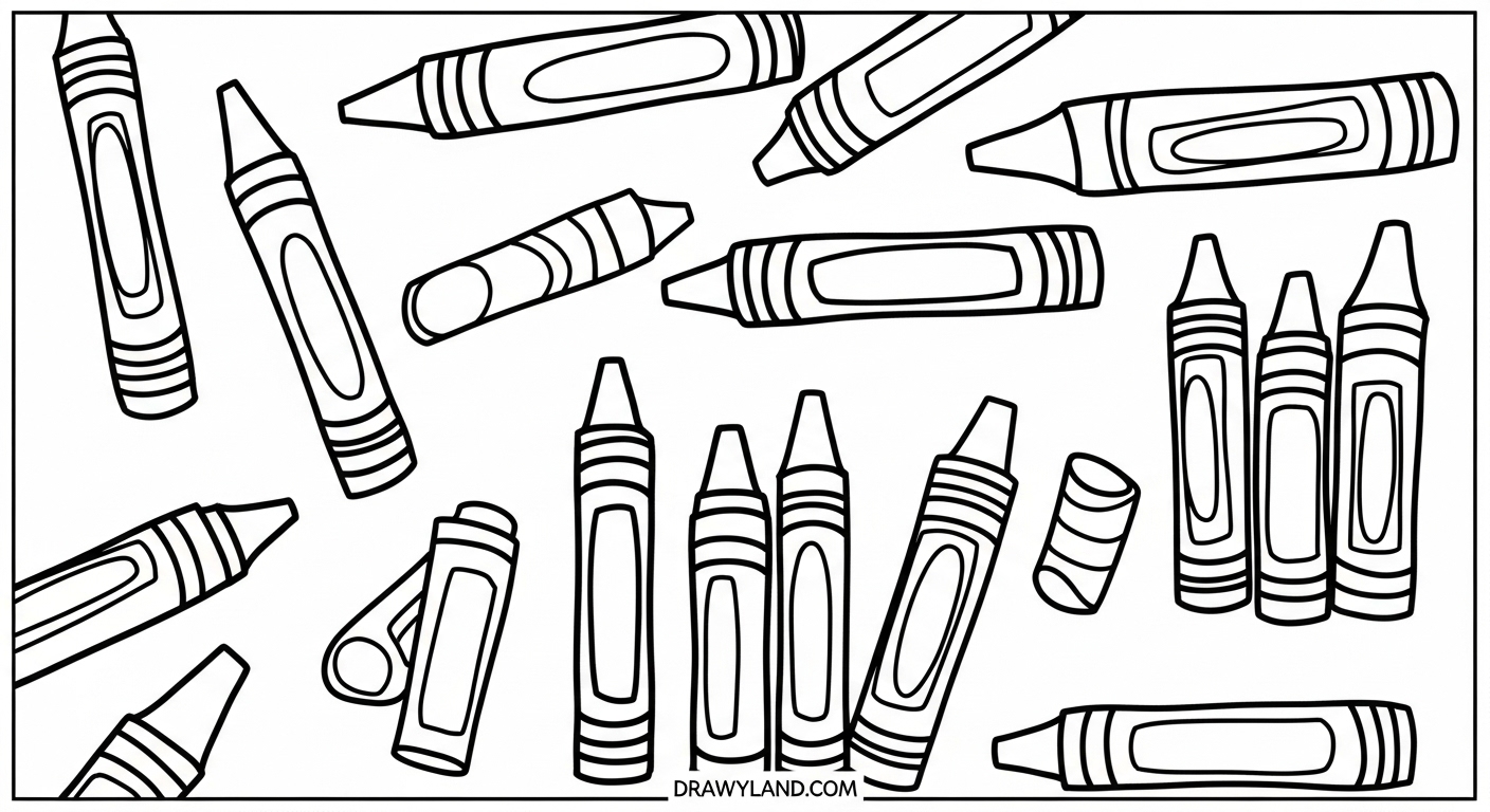 Awesome & Free Printable Crayon Template how to print and use a crayon line art template