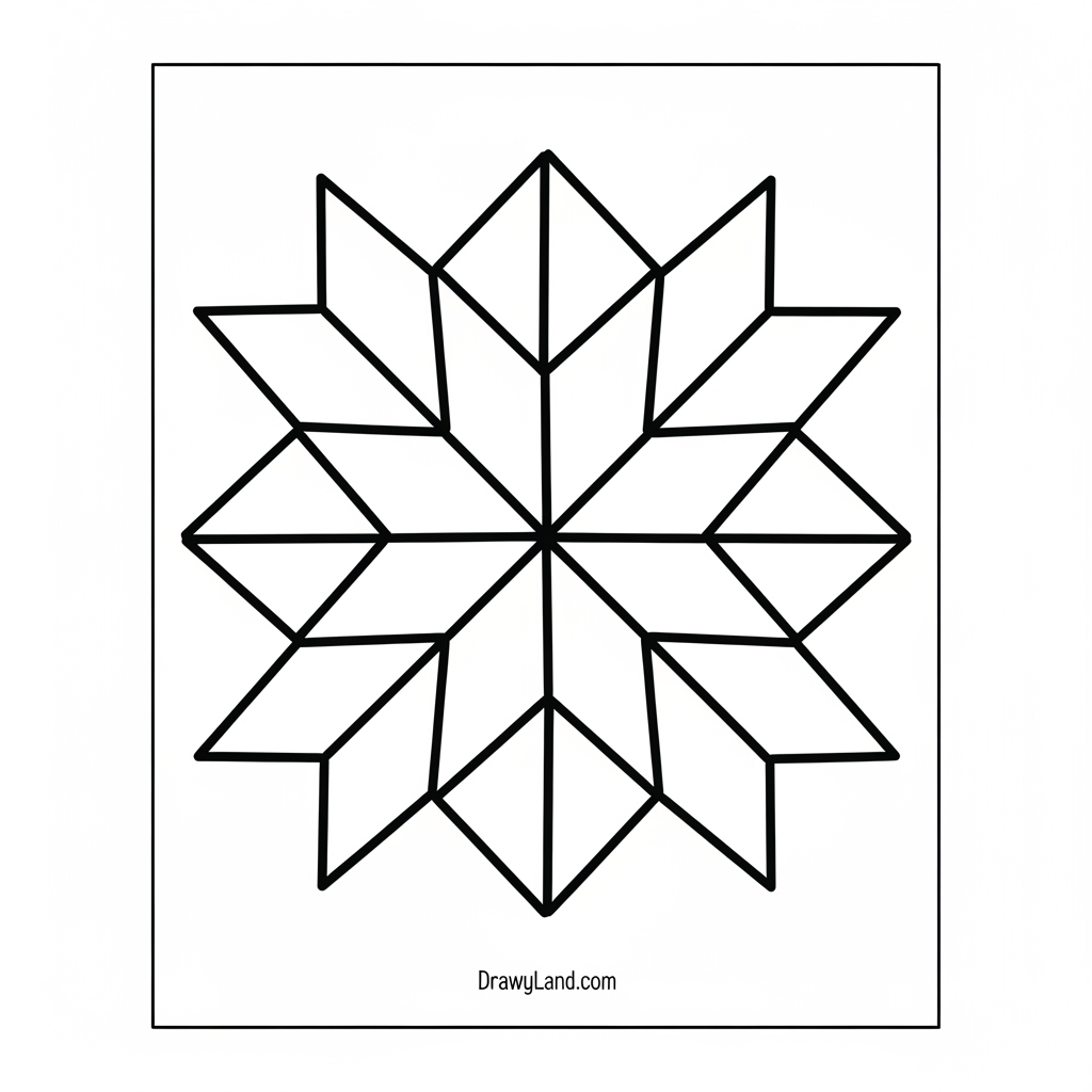 easy patchwork quilt coloring design for preschoolers