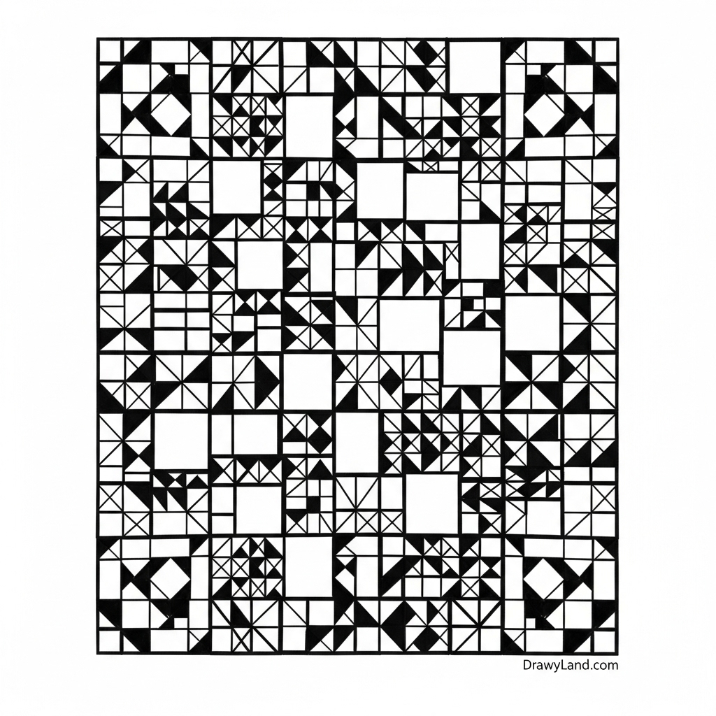 a blank grid for designing a quilt coloring page