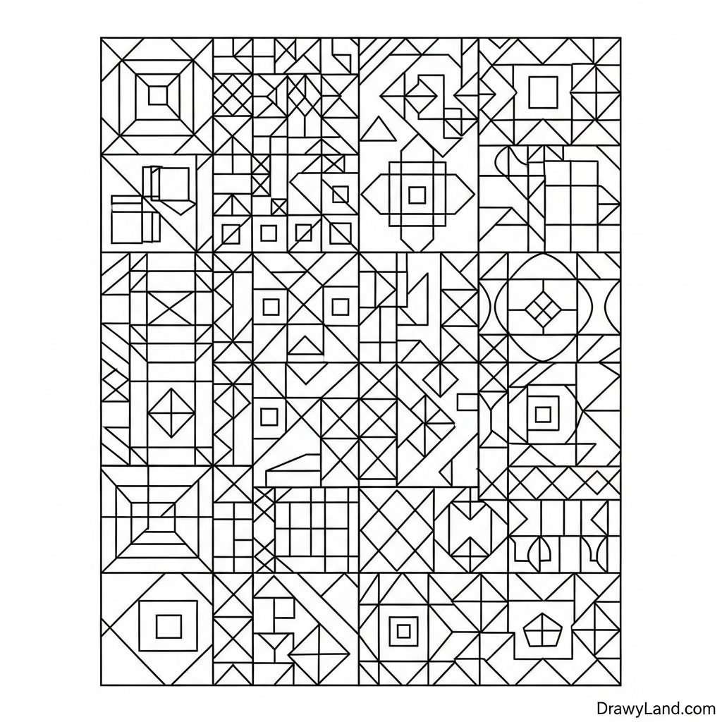 a child focused on a quilt coloring activity