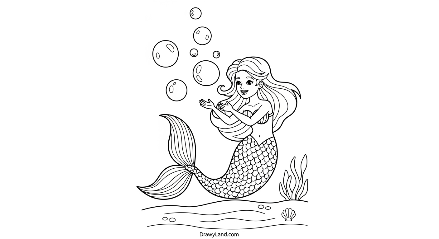 Free Printable Realistic Mermaid Coloring Pages realistic mermaid coloring pages 7