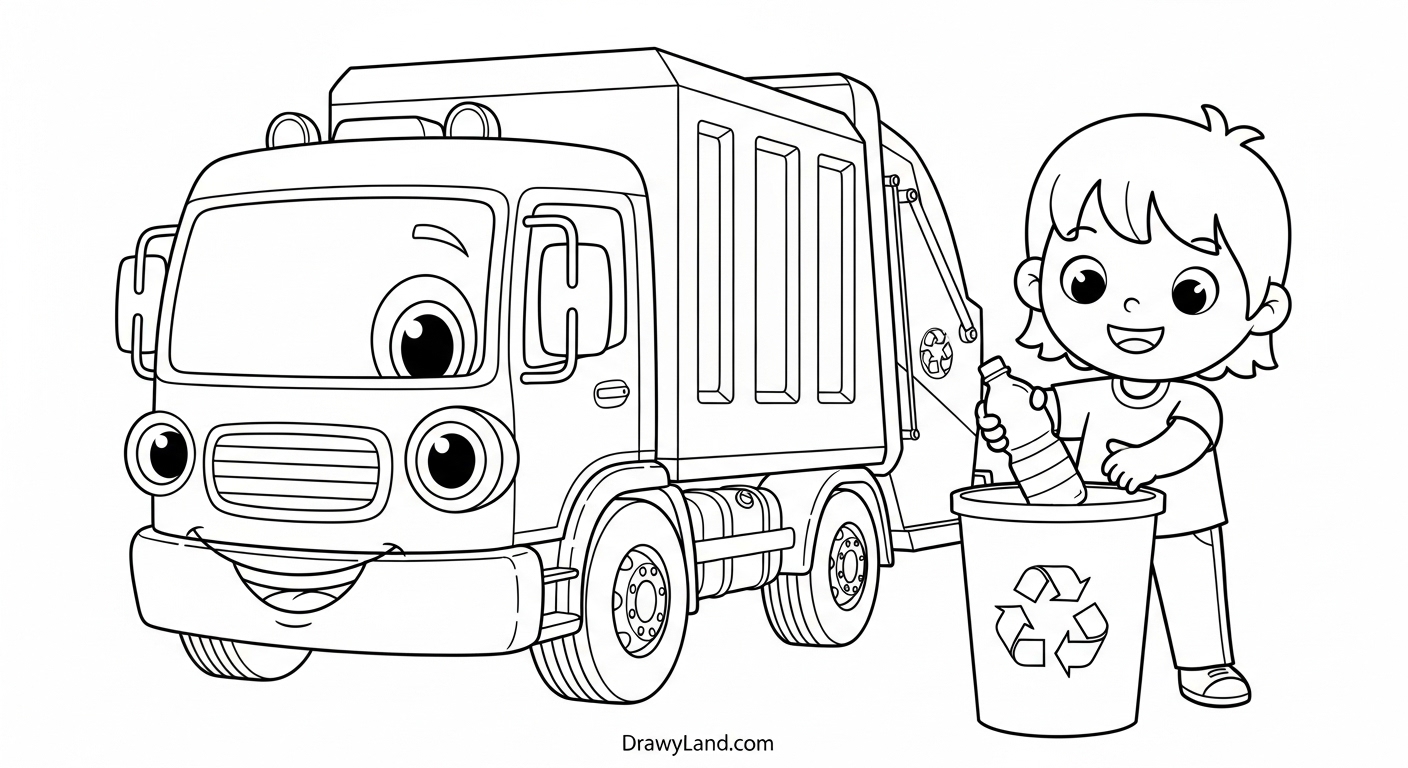 Free Printable Recycling Coloring Sheets for Kids A child coloring a printable recycling sheet with crayons