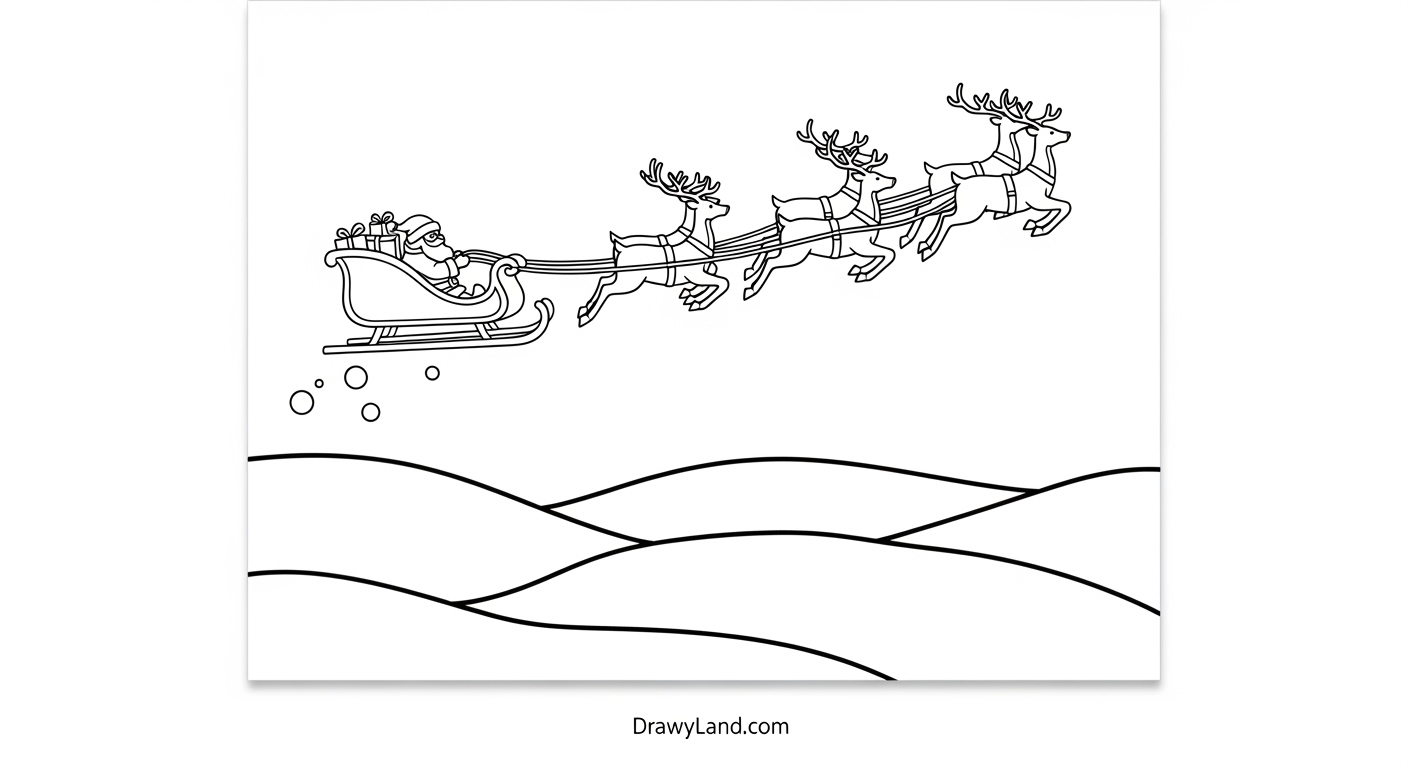 Free Printable Reindeer and Santa Coloring Pages Printable Santa feeding his reindeer a carrot coloring page