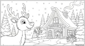 Free Printable Reindeer and Santa Coloring Pages reindeer and santa coloring pages 7