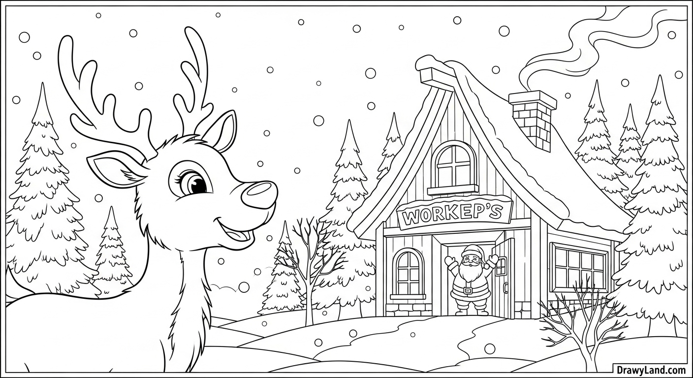 Free Printable Reindeer and Santa Coloring Pages reindeer and santa coloring pages 7