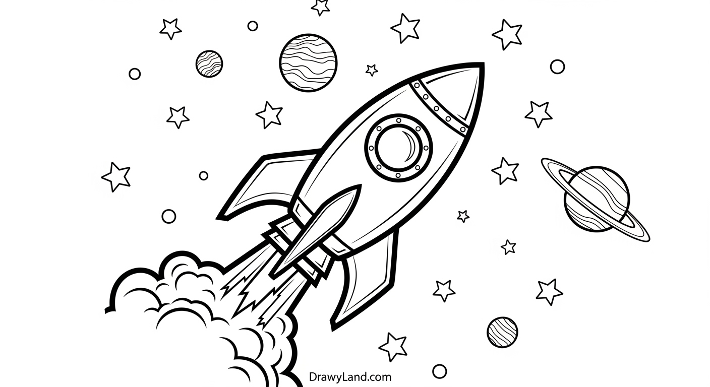 Free Printable Rocket Ship Coloring Page Astronaut in rocket ship coloring page for toddlers