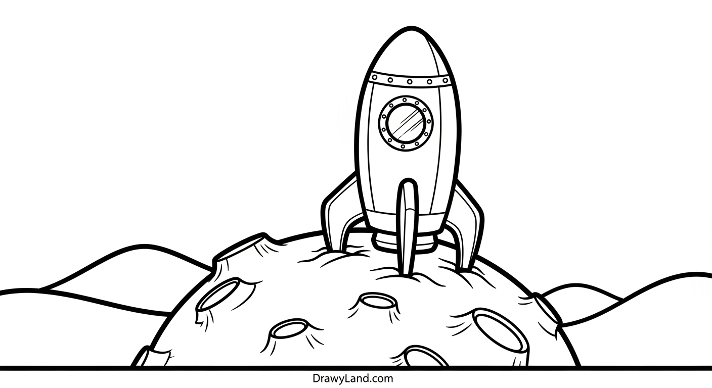 Free Printable Rocket Ship Coloring Page Rocket ship in space coloring sheet for kids