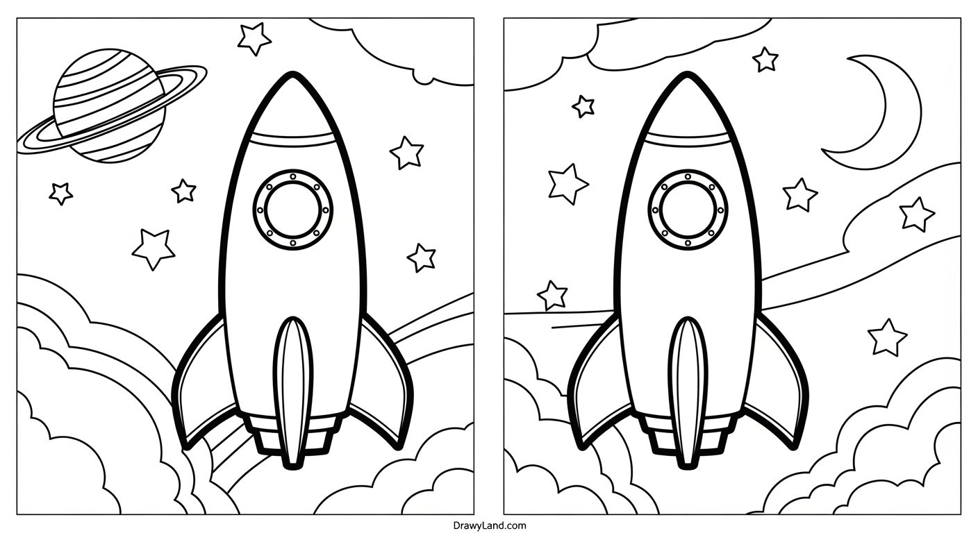 Free Printable Rocket Ship Coloring Page Printable rocket coloring activity for kids