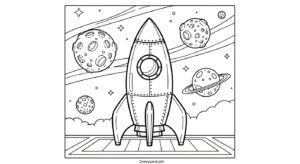Free Printable Rocket Ship Coloring Page rocketship color page 7