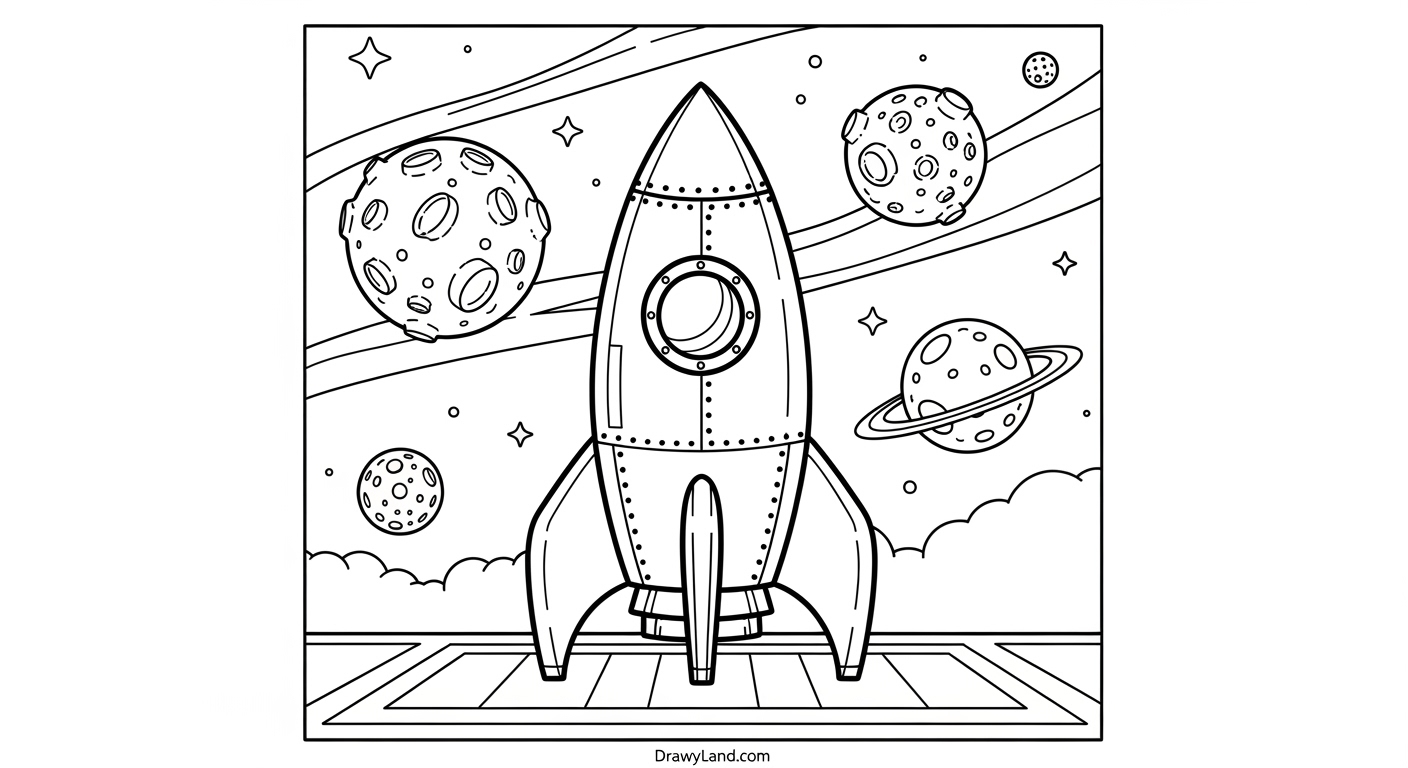 Free Printable Rocket Ship Coloring Page rocketship color page 7