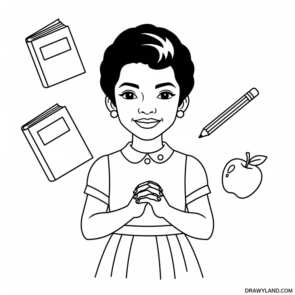 Civil rights leader Ruby Bridges coloring activity