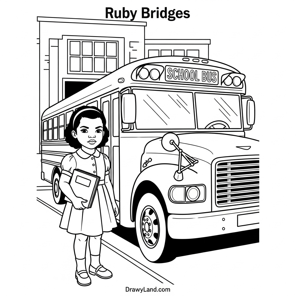 Ruby Bridges drawing for kids and students