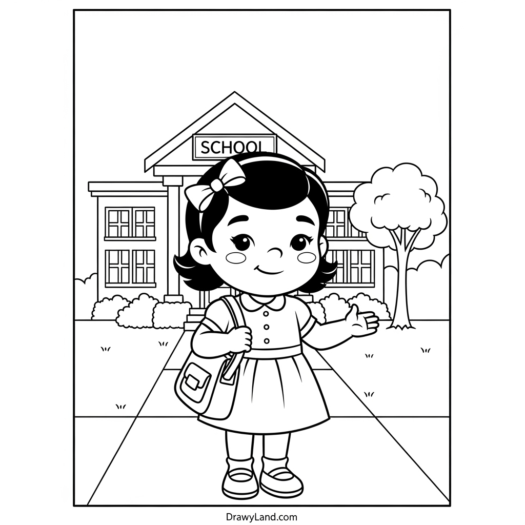 Free printable Ruby Bridges coloring page for school