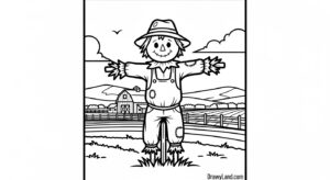 Fun & Free Printable Scarecrow Coloring Page scarecrow coloring page 7