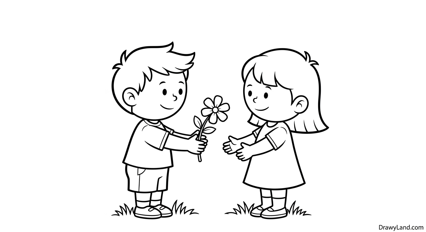 Free Printable Sharing Coloring Pages for Kids Social skills sharing coloring page showing cooperation